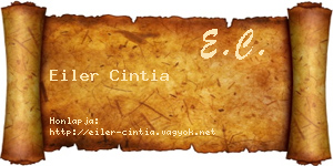 Eiler Cintia névjegykártya